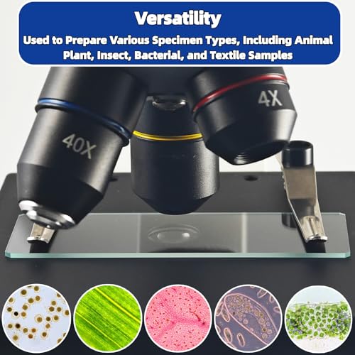 Zkupanx Microscope Slides and Coverslips Set - 50 Pre-Cleaned Glass Slides + 100 Cover Slips, Ground Edges, Laboratory Supplies for Scientific Experiments, Biology, Pathology