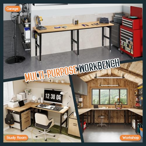 SPECRAFT Adjustable Black Heavy-Duty Workbench - color: Black, size: Standard/44"x20"