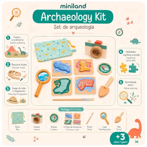 Miniland Outdoor Explorer Set, Archaeology Kit for Kids - Archaeology Kit - color: Archaeology Kit