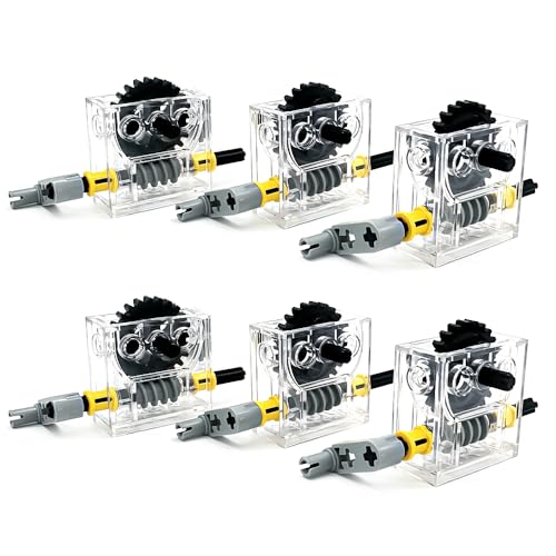6 Set of Technic Trans-Clear GEARBOX ASSEMBLY Kits Compatible with legoes Technic Trans-Clear Wormbox gear motor REDUCER block Mindstorms robotics ev3 NXT transparent robot power functions 6588 - color: Transparent 6pcs
