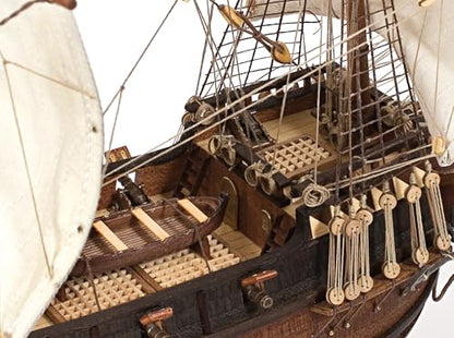 OcCre Buccaneer 1:100 Scale Laser Cut Wood and Die-cast Metal Display Ship Model Kit No. 12002 (Model Only - Unfinished) - color: Model Only - Unfinished