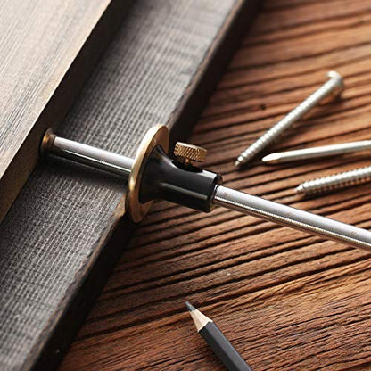 Mr. Pen Wheel Marking Gauge, 2 Extra Blades, Laser Engraved Graduations, Solid Brass Face, Adjustable