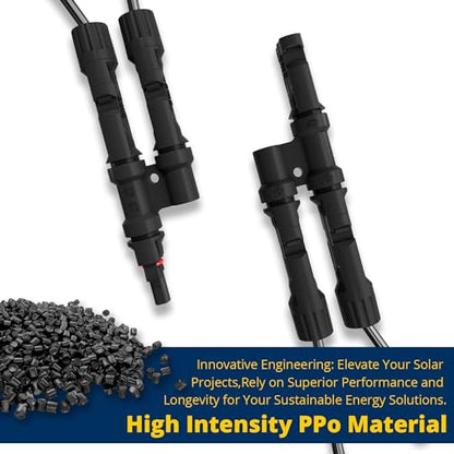 4PCS 1000V DC Solar Y Branch Connectors for Parallel Panels (2 Pairs) - size: 2Pair M/FF+F/MM