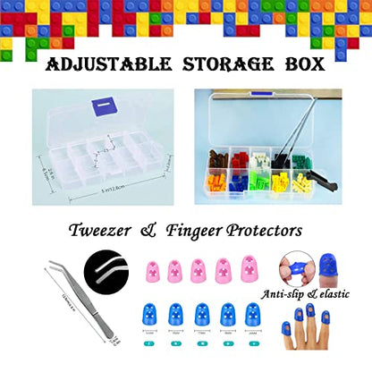 Building Blocks Tool Kit - Brick Separator, Mini Blocks Tool Set, Multi-Functional Hammer, Pliers, Tweezers, Finger Protectors with Tin Box (Blue) - color: Blue