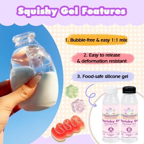 Taba Squishy Making Kit Clear Gel Flex Rubber Crystal Liquid Silicone 17oz Pack - color: Crystal Taba
