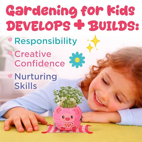 Creativity for Kids Plant-a-Pet Barnyard Pig Kit | Decorate, Plant & Grow Your Own Pet | Chia Seed Gardening Craft | Spring Crafts & Screen-Free Kids Activity (Ages 6+) - style: Pig