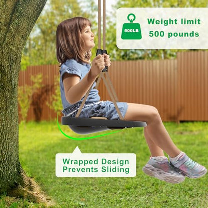 SELEWARE Heavy Duty Swing Seat for Kids Adults with Adjustable Ropes - color: Black2 Swing Seat, 2 Pack
