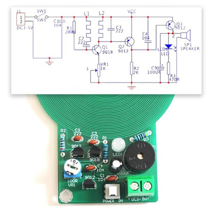 Metal Detector Soldering Practice Kit Soldering Projects Teaching Supplies DC 3V-5V DIY Electronic DIY Kits HUAGZIMO