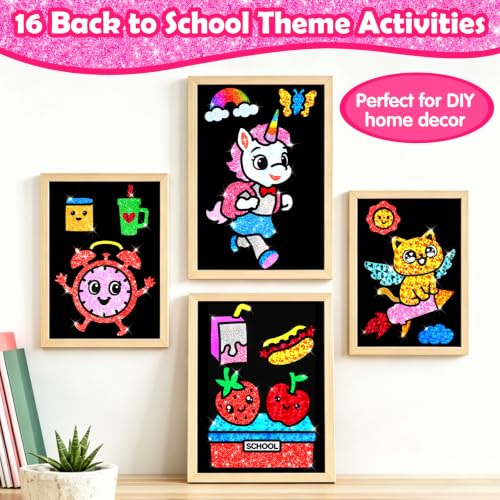 FUNNYB&G Foil Art Craft Kit for Kids, Sparkly Birthday Gift Toy for Girls - style: Back to School