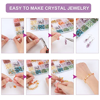 Quefe 40 Colors Crystal Beads for Jewelry Making Crystal and Gemstone - color: 40 Colors