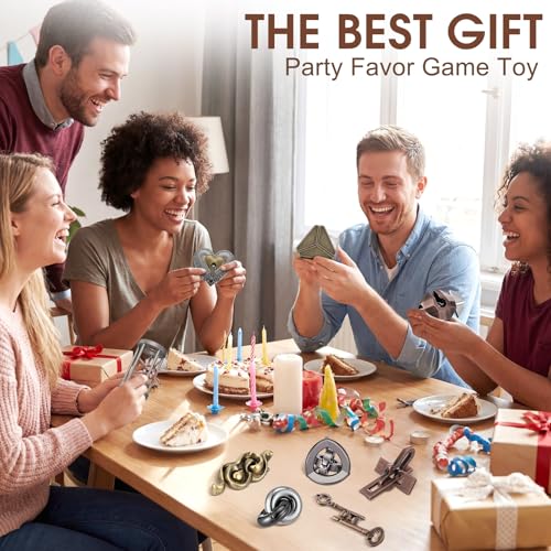 Wettarn 9 Pcs Metal Brain Teasers 3D Steel Puzzle Set, Stylish Style - style: Stylish Style