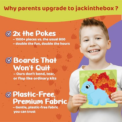 jackinthebox Poke Art Dinosaurs Crafts Kit for Kids, Boys & Girls, Ages 4-8 - style: Dinosaur