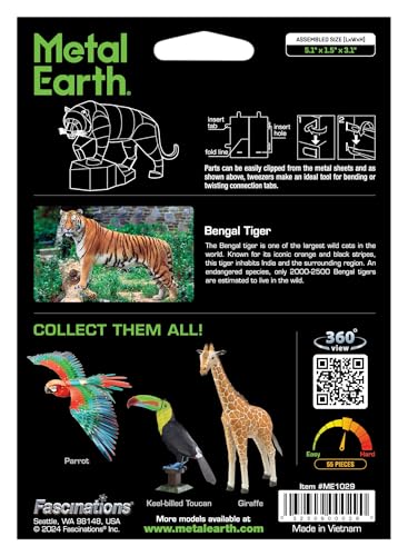 Metal Earth Bengal Tiger 3D Metal Model Kit Fascinations