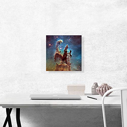 ARTCANVAS Hubble Telescope Pillars of Creation Eagle Nebula M16 Canvas Art Print Stretched Framed Painting Picture Poster Giclee Wall Decor - 12" x 12" (0.75" Deep) - size: 12"L x 12"W, style: .75" Deep Canvas