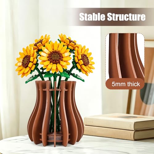 Wooden Vase Kit for Lego Flowers Arrangement - color: Terracotta