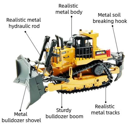 Die Cast Construction Toy All-Metal Heavy Bulldozer Model 1:50 Scale - Highly Detailed, Perfect for Collectors and Display, Durable Alloy Material, Ideal Gift - style: Heavy Bulldozer model