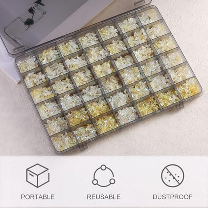 SUTOKAKA 1Pc 42 Grids Clear Plastic Jewelry Organizer Box Large Bead Storage Container with Non-Adjustable Dividers Small Parts Compartment Organizer for Washi Tapes Screws Sewing Threads (Black) - size: 42-1