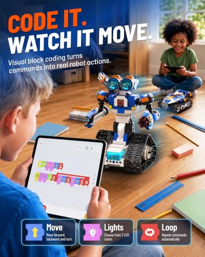 Apitor STEM Coding Robot Toy 6-in-1 Building Kit for Boys 8-12 480 Blocks - style: Robot J(Advanced-level)