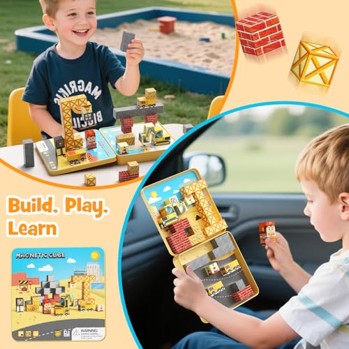 Magnetic Engineering Travel STEM：49PCS Mini Blocks Kit for Ages 3-8 - size: 49PCS