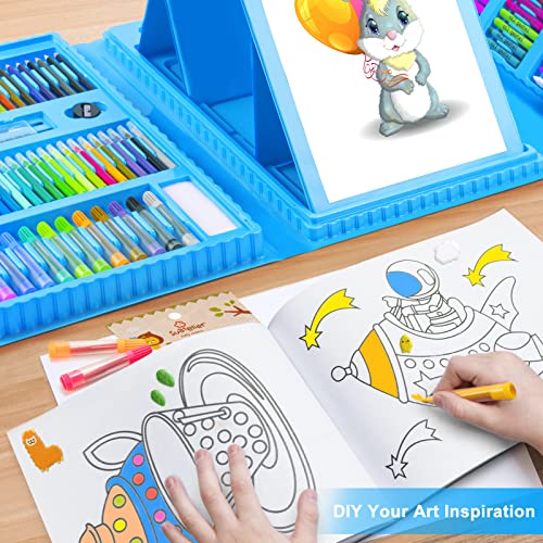 Art Supplies, 272 Pack Art Set Crafts Drawing Kit for Kids Girls Boys Teens - color: Blue