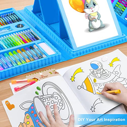 Art Supplies, 272 Pack Art Set Crafts Drawing Kit for Kids Girls Boys Teens - color: Blue
