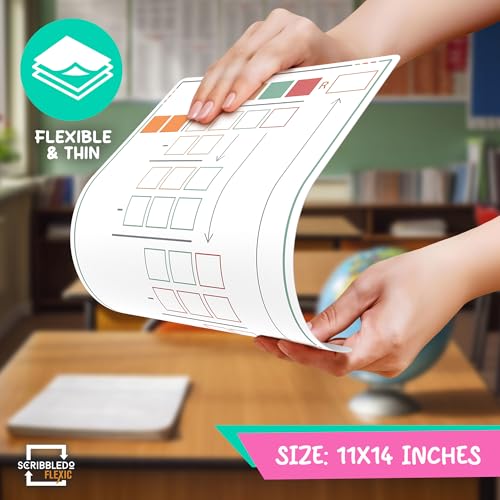 SCRIBBLEDO Long Division Practice 11”x14” Reusable Sheets Math Manipulatives for Classroom Teaching Materials 5th Grade Classroom Must Haves Special Education Math Centers 10-Pack Dry Erase Sheets - size: 11"W x14"H