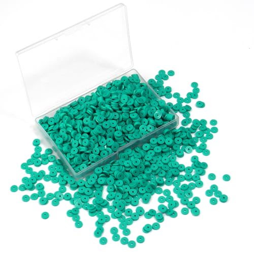 6mm Polymer Clay Beads for Bracelets Making 1000PCS - color: Lake green