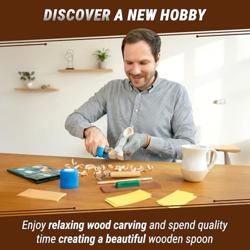 BeaverCraft DIY03 Wizard Whittling Kit for Beginners DIY04 Spoon Carving Kit Wood Carving Whittling Hobby Kit for Adults and Teens