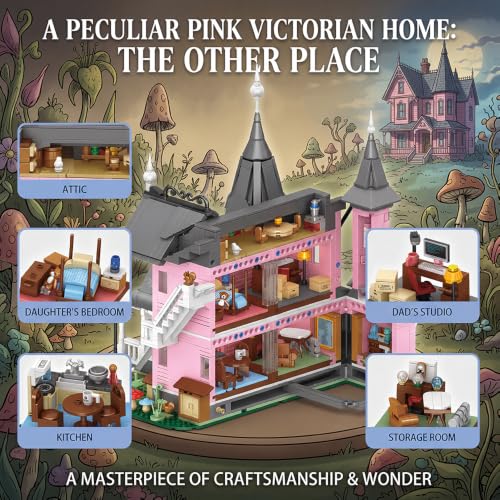 Pink Palace Castle Halloween Haunted Building Block, 2826 PCS for Adult - color: Pink Palace