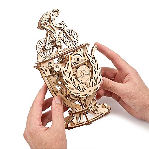 UGEARS Automaton Cyclist 3D Wooden Puzzles for Adults - Wooden Model Kits for Adults Automatone for Cyclists Men Mechanical Bicycle Model Automatone Brain Teaser, Hobby Set