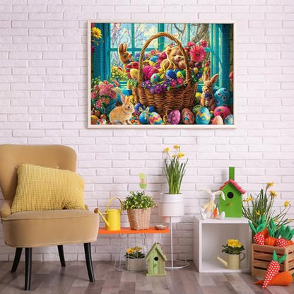 Puzzles for Adults 1000 Pieces, Jigsaw Puzzle for Adults, Fun Challenging Puzzle, A Basket of Easter Egg Wonders Puzzles Game, Interlock Perfectly No Dust, Gifts for Easter Earth Day - color: Easter Egg