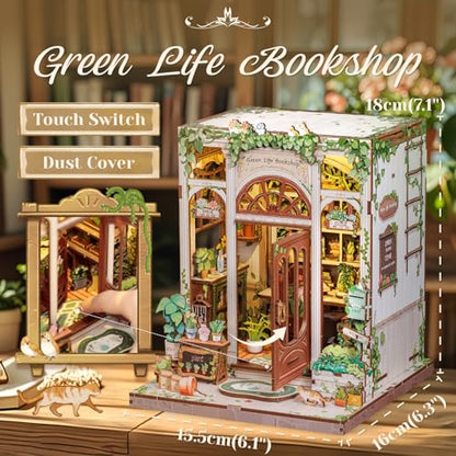 CUTEBEE Book Nook Kit - DIY Miniature House Dollhouse Kit for Adults