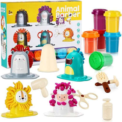16PCS Play Color Dough Set for Kids Ages 3+,Hair Salon Dough Play Toys