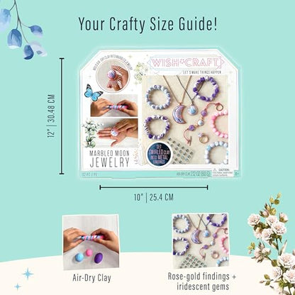 Bright Stripes Wish*Craft Marbled Moon DIY Jewelry Kit for Kids, Ages 8+ - style: DIY Marble Moon Clay