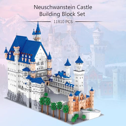 Architecture Neuschwanstein Castle Building Blocks Set, Famous World Architecture Model Building kit 11810 PCS Creative Collection Building Toys for Adults - color: Swan Stone Castle
