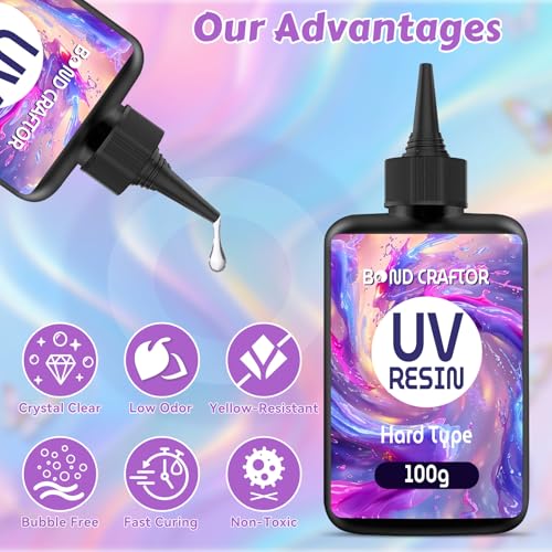 Bond Craftor UV Resin Kit 300g, Hard Type for Jewelry Making
