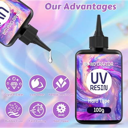 Bond Craftor UV Resin Kit 300g, Hard Type for Jewelry Making