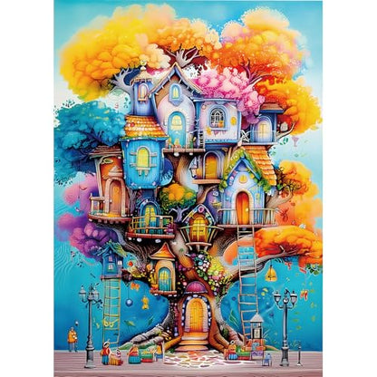 Blueforest 1000 Piece Jigsaw Puzzle for Adults，Fantastical Treehouse Escape - color: Fantastical Treehouse Escape