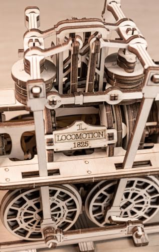 EWA Eco-Wood-Art Locomotion #1 3D Wooden Puzzle, Mechanical Model Kit, 325 Pieces, 15.75 Inches, Wood