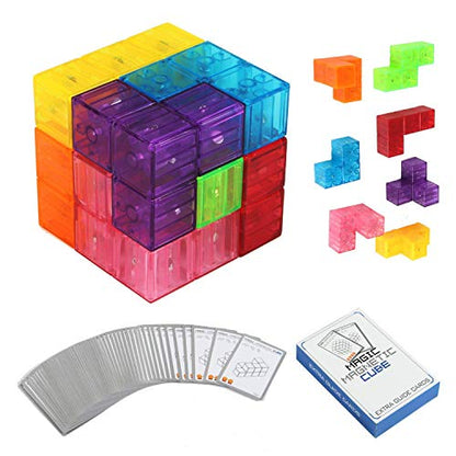 Magnetic Soma Cube Block - Educational Puzzle Toys for Kids Stress Relief - color: Crystal