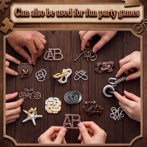 48 Pcs Metal Brain Teaser Puzzles Set for Adults, Modern - style: Modern
