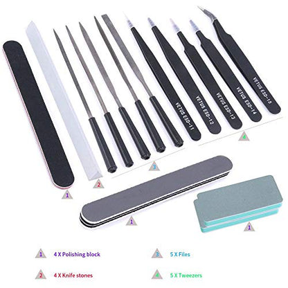 Swpeet 87Pcs Kit Compatible for Gundam Modeler Basic Tools and Compatible for Gundam Model Tools Kit Perfect for Model Kit Building Beginner Hobby Model Assemble Building with Duty Plastic Container