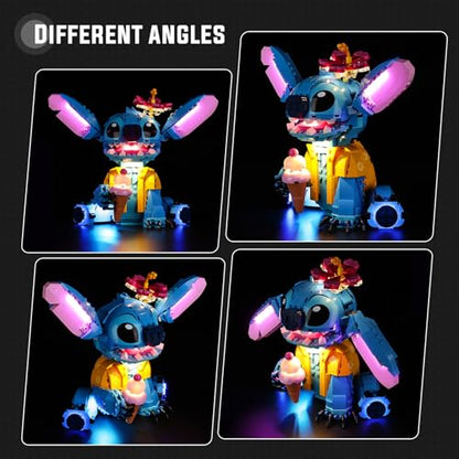 Nitemode Upgraded Compatible with Lego 43249 Stitch Building Set, Lights Decoration Compatible with Lego Disney Stitch, Gift Idea for Girls, Boys (Model Not Included)