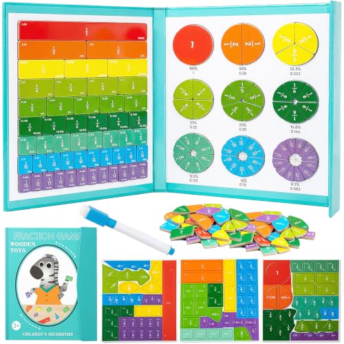 Magnetic Fraction Educational Puzzle - Magnetic Fraction Playbook for Kids