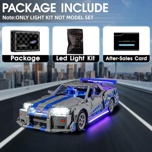 LED Light for Lego 42210 2 Fast 2 Furious Nissan Skyline GT-R (R34) Set, Light Kit Compatible with Lego 42210 Building Blocks Model, Not Included The Model Set - style: 42210