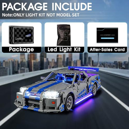 LED Light for Lego 42210 2 Fast 2 Furious Nissan Skyline GT-R (R34) Set, Light Kit Compatible with Lego 42210 Building Blocks Model, Not Included The Model Set - style: 42210