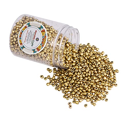 Mandala Crafts 4mm Metallic Gold Round 6/0 Glass Seed Beads for Beadwork - color: Metallic Gold, size: 6/0 or 4mm