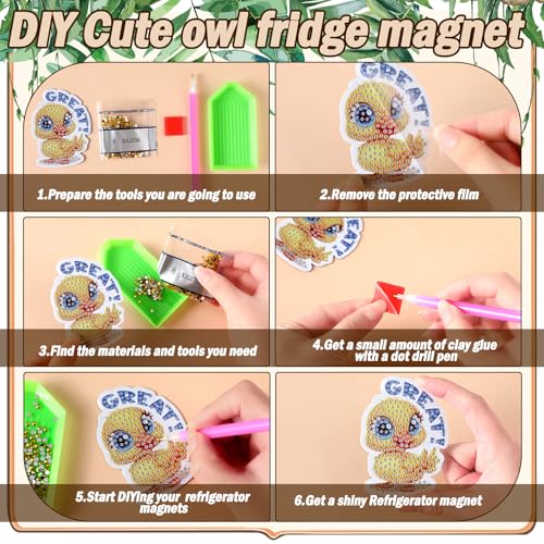 Xuhal 30 Pcs Positive Diamond Painting Magnets Diamond Art Kits for Adults - color: Inspirational