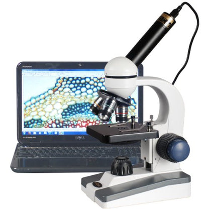 AmScope M150C-E5 1000X LED Microscope + 5MP USB Camera () - style: w/ 5.0MP Eyepiece Camera