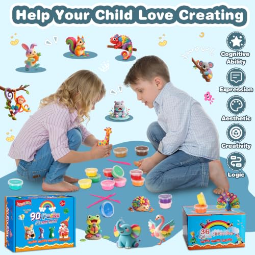 ifergoo Air Dry Clay Kit - 32 Colors Magic Foam Modeling Clay for Kids - color: 32 Colors